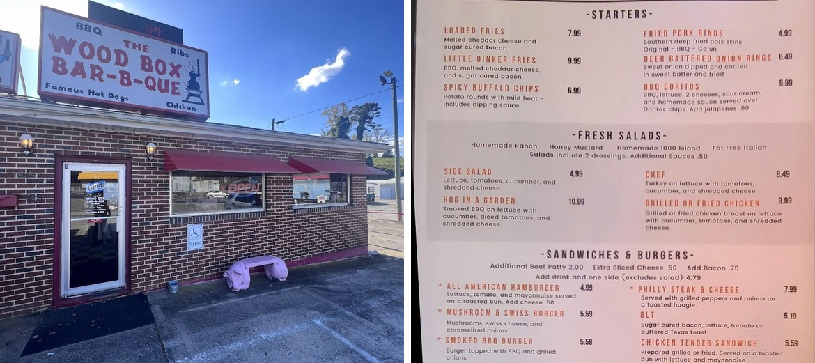The Wood Box BBQ & Ribs Menu